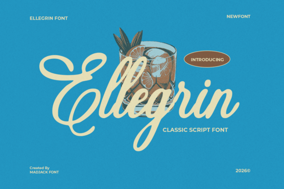 Meet Ellegrin: The Bold Script Font with Retro Charm